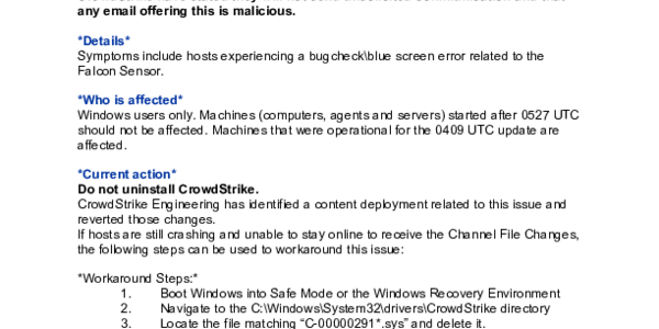 CrowdStrike Outage Summary